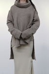 Marc le bihan round neck sweater 2772 taupe gray -brown